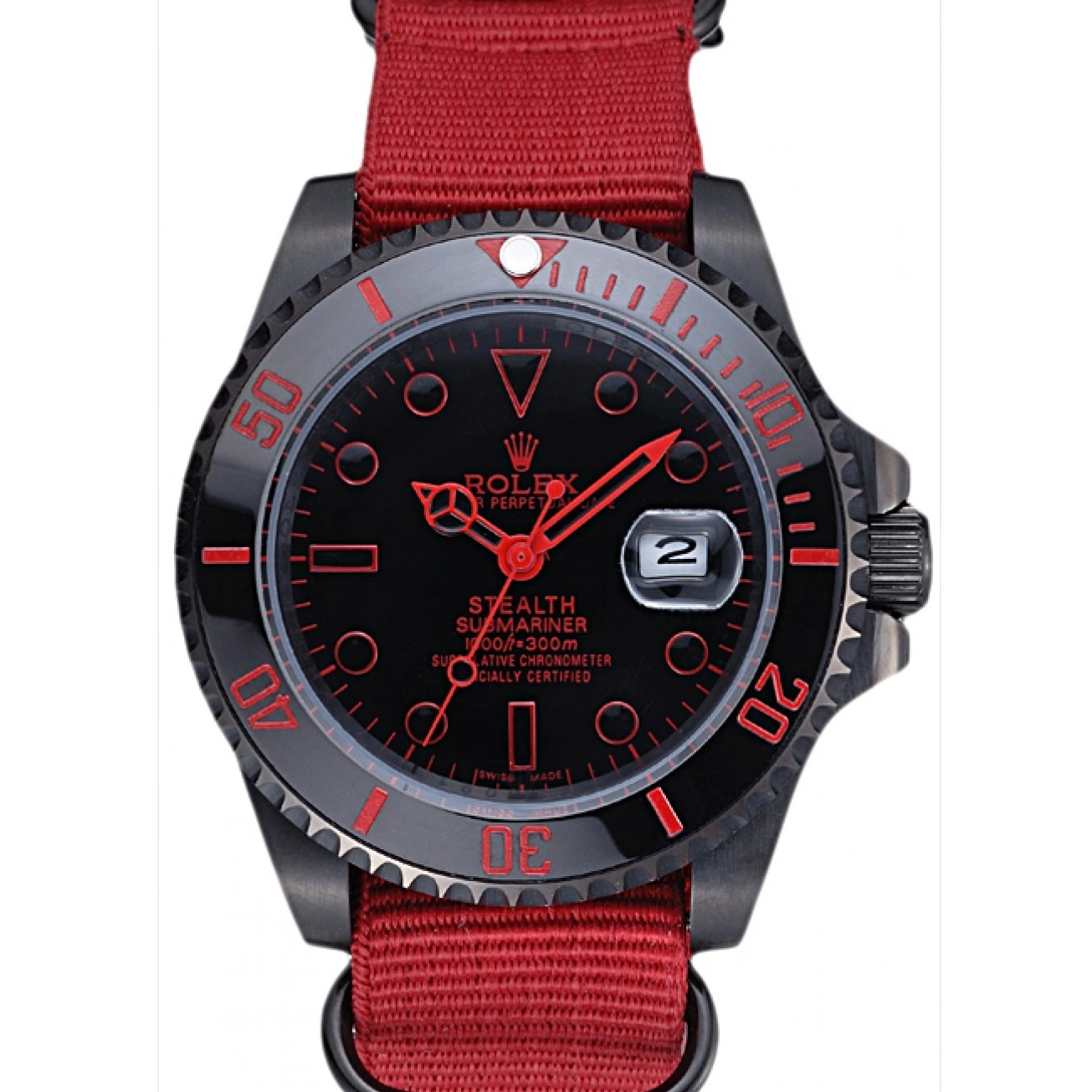 Rolex copies cheap Strap Nylon Red Rolex 622010 Stealth Submariner 0527